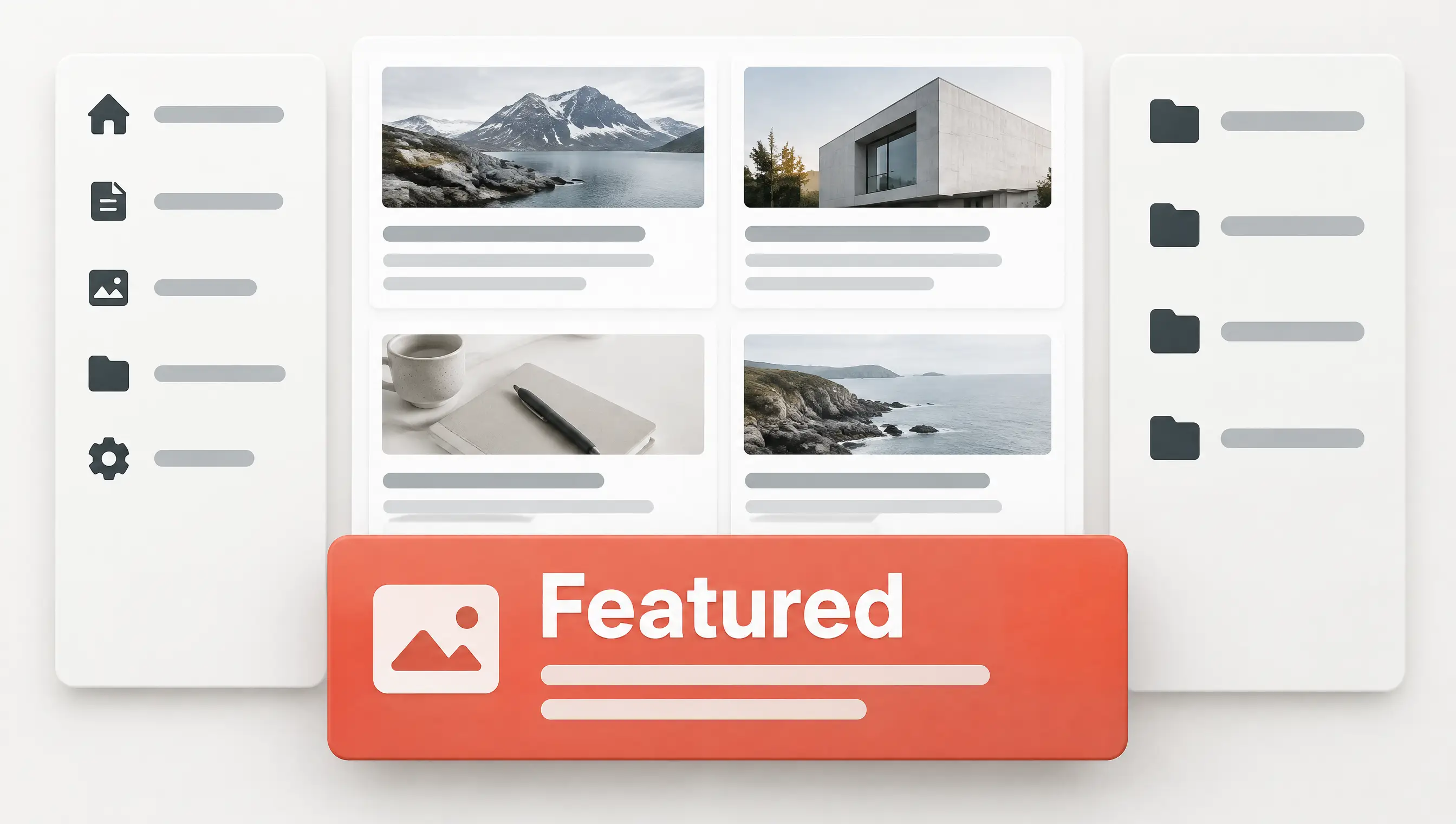 Structured articles, navigation and content modules.