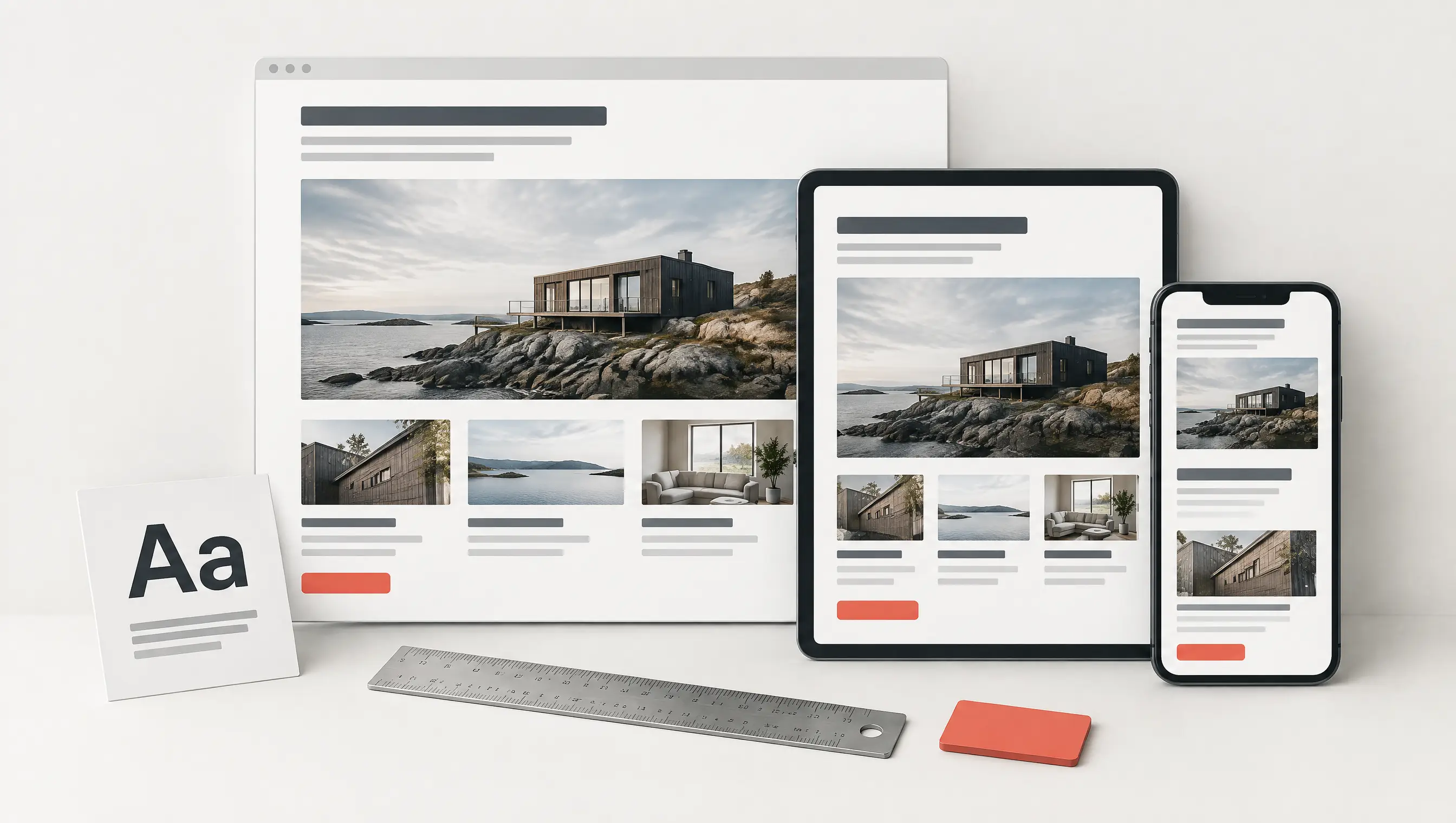 Responsive page layouts, typography grid and reusable design components.