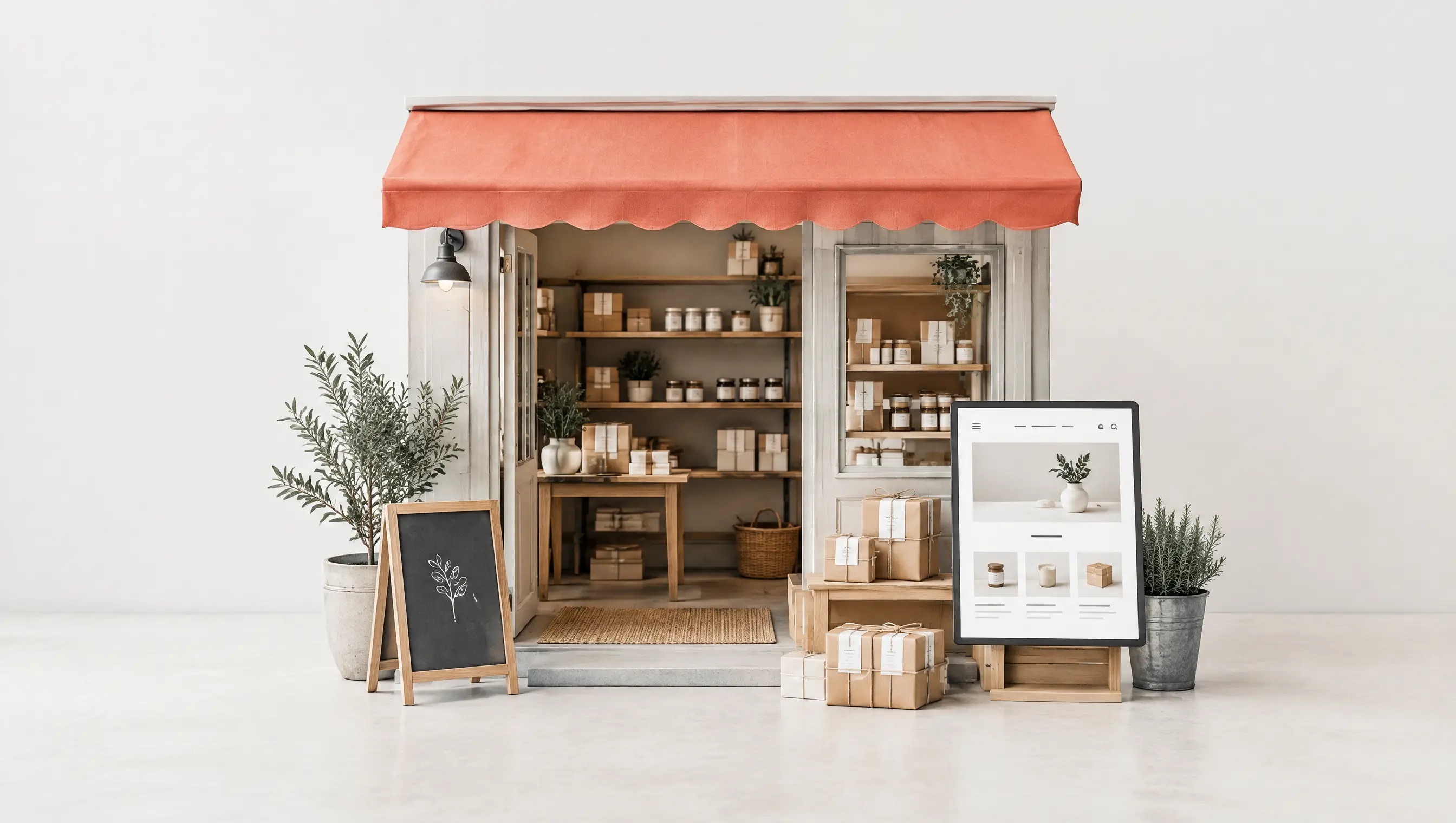 Independent shop and a simple business website.